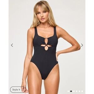 NWT L*Space Bondi One Piece Swimsuit in Black Sz Medium $180